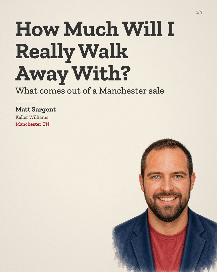 Blog cover: How Much Will I Really Walk Away With? What comes out of a Manchester sale, Matt Sargent, Keller Williams