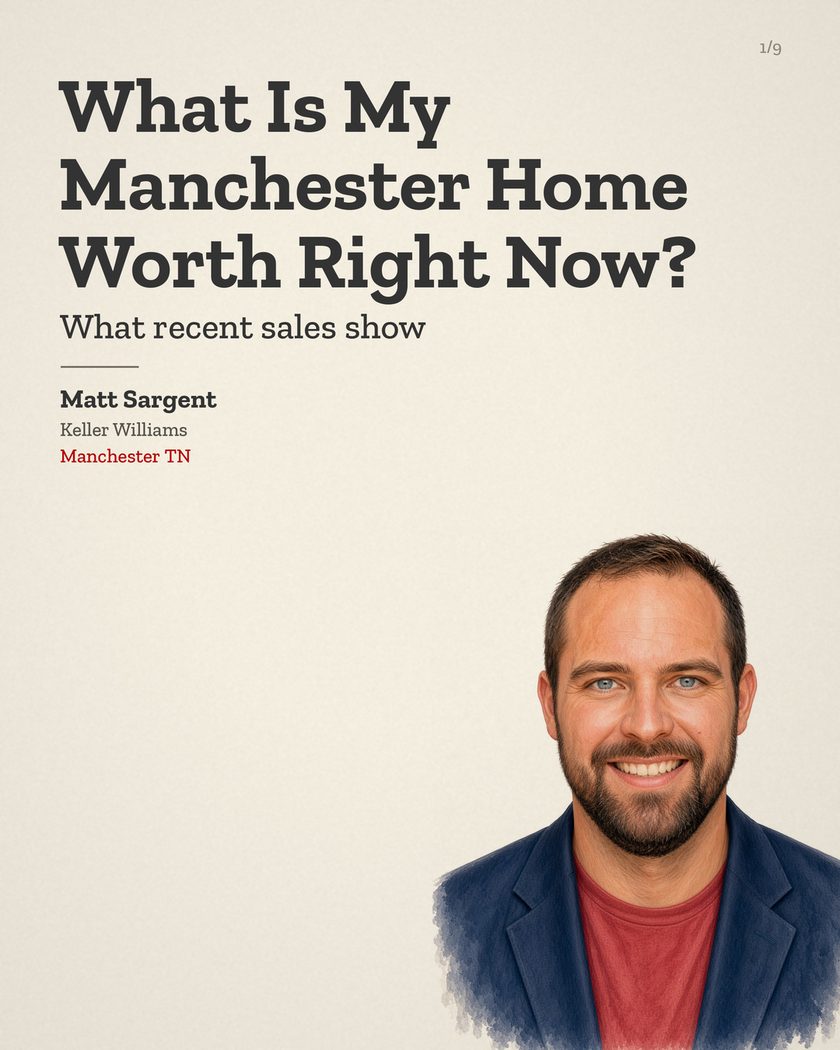 Blog cover: What Is My Manchester Home Worth Right Now? What recent sales show, Matt Sargent, Keller Williams