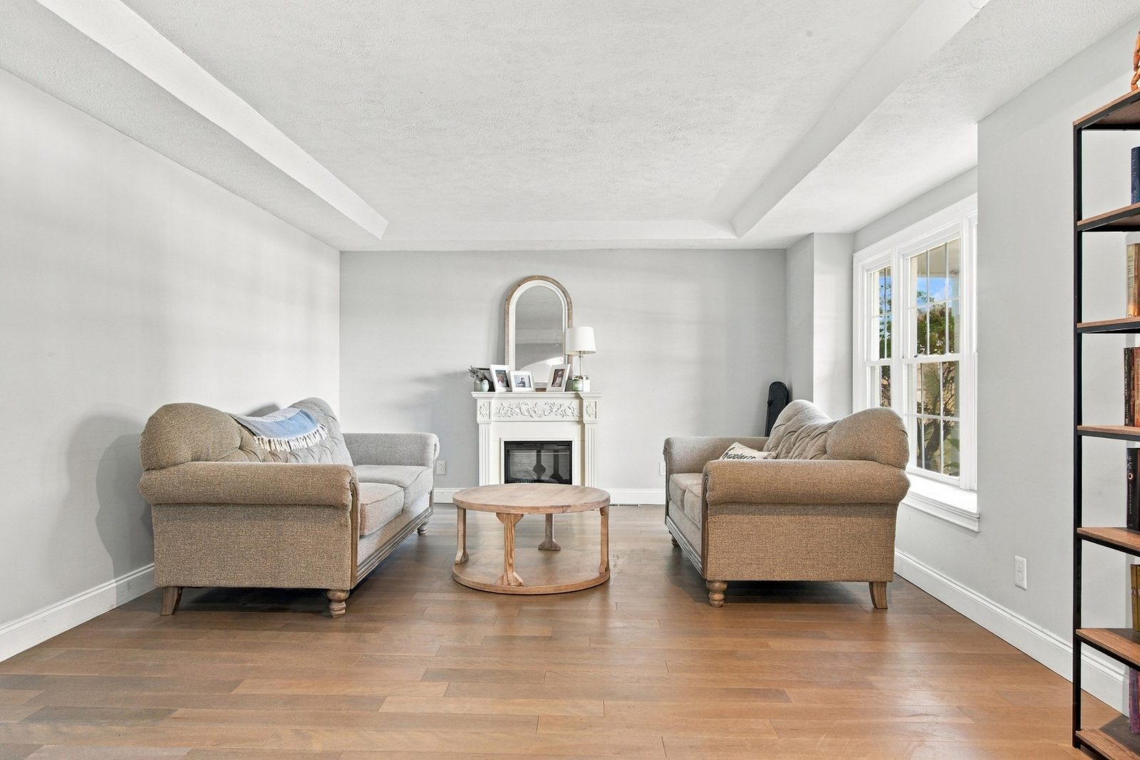 Living room with fireplace at 92 Bluegrass Road